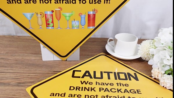 Kanayu 4 Pcs Caution Fruit Cruise Door Magnets Funny Carnival Cruise Door Decorations Magnetic Large Caution Drink Package Sign Magnet Sticker for Ship Cabin Cruise Line Refrigerator Fridge