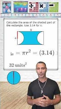 Shaded Area Of A Rectangle Involving Semicircles #geometry #problemsolving #maths #areaofcircles