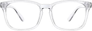 TIJN Blue Light Blocking Glasses for Women Men Clear Frame Square Nerd Eyeglasses Anti Blue Ray Computer Screen Glasses