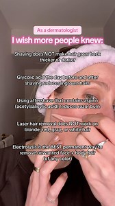 Let’s dive a little deeper! 🪒✨ Also, I have multiple YouTube videos with tutorials on how to shave everything from your 🙂 to 🦵to 🐱 to 🍑! First up: Shaving doesn’t make hair grow back thicker or darker! This is a common misconception. Shaving simply cuts the hair at the surface, leaving a blunt edge. This blunt edge can feel coarser as it grows out, but the actual thickness and color determined by your hair follicle remain unchanged. Next, incorporating glycolic acid into your routine the da