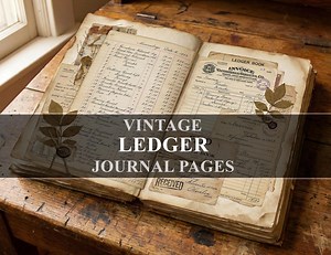 Ledger Invoices Receipts Junk Journal Vintage Pages (digital Download) - Etsy