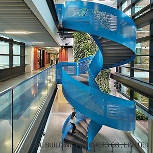 [Hot Item] Modern Spiral Staircase with Tempered Glass Handrail Design