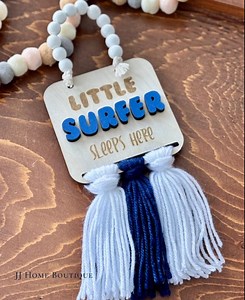 Handmade Nautical Nursery Sign Little Surfer Decor - Etsy UK