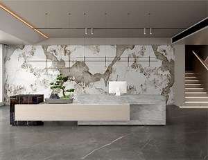 [Hot Item] Glossy Ceramic Tiles 4-Sided Slab Stretched Wall Slate for Bathroom Living Room Dining Toilet Walls