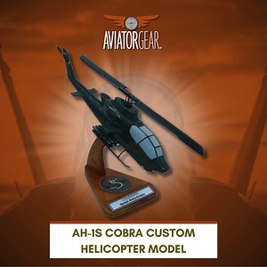🚁 Take Flight with the AH-1S Cobra Model! Bring the legendary Bell AH-1S Cobra to life with a custom model tailored to every detail of your aircraft. Whether it’s squadron markings, tail numbers, fuselage names, or unique nose art, we’ve got you covered. 🎨 Why Choose Aviator Gear? ✔️ Every Variant, Any Service: Replicate your AH-1S from any country. ✔️ Hybrid Markings: Combine two squadrons for a one-of-a-kind design. ✔️ Free Upgrades: Enjoy a $25 triangular stand upgrade—on us! ✔️ Unmatched C