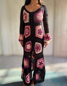 Crochet Pattern Star Pentagon Granny Maxi Dress - Etsy