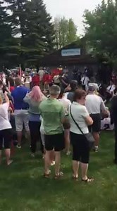 Our boy Andrew Desjardins making some remarks this morning with the Stanley Cup! | HOT 93.5