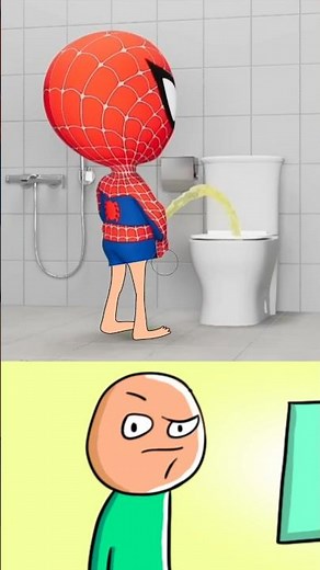Spider Man in the bathroom 😂😂