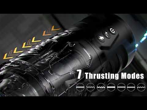 "Automatic Male Masturbator – 7 Thrusting & Rotating Modes, Suction Base, Visual Window Toy