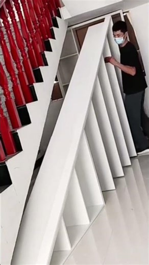 Shoe cabinet installation process at the stair bottom