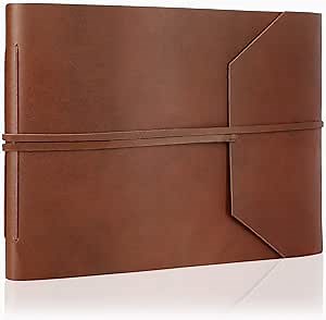 Succor Genuine Leather Photo Album-With Gift Box-Scrapbook-Sketchbook-For Men and Women-13.5x10 Inches-Holds-392 (4x6 Inches)-196 (5x7 Inches)-Leather Bound-Vintage Photo Album Large-Brown