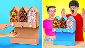 Distributeur de bonbons en carton || idées sympas pour les parents | 123 GO Challenge French