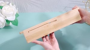 LemonRoad 1 Pcs Sliding Drawer Organizer Bin Bamboo Drawer Expandable Bins Utensil Organizer for Kitchen Spoons Forks Knives (Wood)