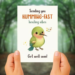 Hummingbird Get Well Card – Watercolor Encouragement (PDF & PNG - Etsy Canada