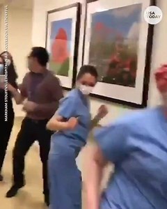 2.7K views · 78 reactions | Nurses and doctors danced to celebrate a COVID-19 patient who was taken off a ventilator. Let's keep praying! Source: usatoday.com #covid19 #stayhome #staysafe | AMN Healthcare International | Facebook