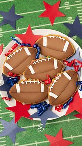 Football cookies decorated with royal icing 🏈 | SweetAmbs