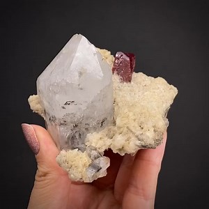 51 reactions | Cinnabar and Quartz on Dolomite (fl) - Tongren Mine,...