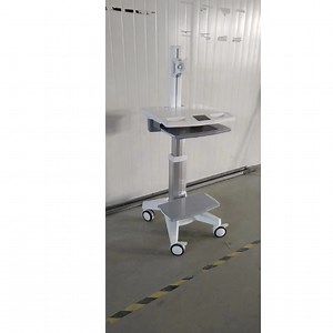 [Hot Item] Hospital Height Adjustable Laptop Cart Medical Computer Trolley on Wheels