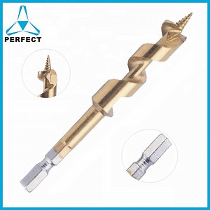 [Hot Item] Titanium Coating Hex Shank Single Flute Wood Auger Drill Bit for Wood Drilling
