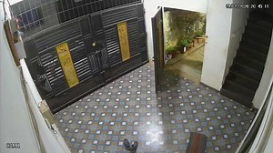 Filthy sewage water erupts from tiled floor drenching resident in India