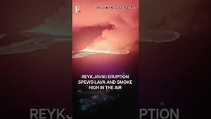 2.8K views · 36 reactions | #FPReels: In Iceland’s Reykjavik region, a volcano erupted for the seventh time in one year and tenth time in three years. The eruption spewed lava and smoke high up in the air. In southwest Iceland, a fishing village Grindavik, known for its Blue Lagoon hot spa, and a tourist hotspot were evacuated after the eruption. | Firstpost | Facebook