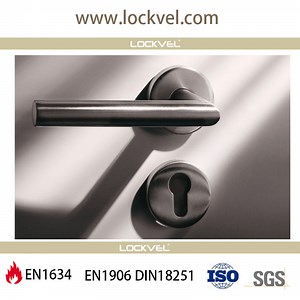 [Hot Item] Door Hardware Lever European Style Door Handle Lock/Whole 304 Stainless Steel Lever Type Modern Design Fire Door Handles/Lever on Backplate