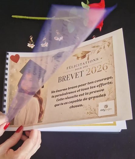 Cadeau réussite brevet fille avec deux photos — idée personnalisée