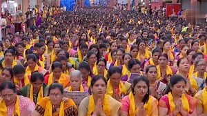 1.7K views · 285 reactions | Ganapati Bapa Morya More than 35,000 women recited Ganapati Atharvaśīrṣa at the Shreemant Dagdusheth Halwai Ganpati Mandir in Pune earlier this morning. This was organised by the Temple Trust as a part of #GaneshChaturthi celebrations. | Kishan Reddy Gangapuram | Facebook