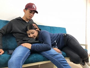 Watch my 18yo stepsis Babe's Beautiful Mouth tell me to stroke my cock - Spanish Subsciber