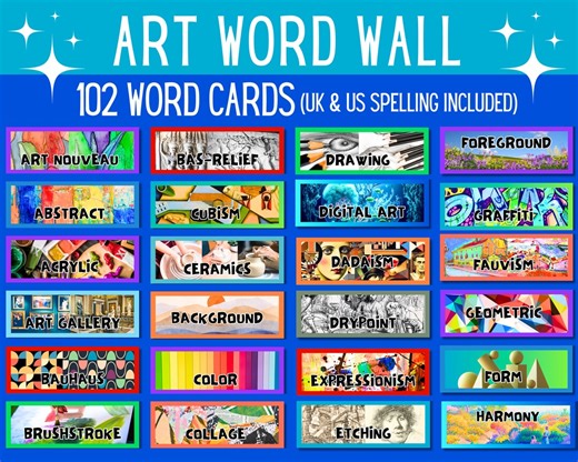 Art Word Wall - Art Classroom Decor - Art Classroom Posters - Art Teaching Resource - Etsy UK
