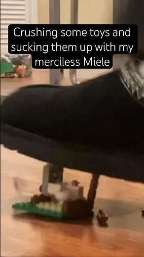 Vacuuming up some more toys left on the floor for my vacuum to eat up😋