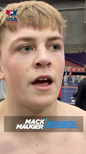 Improvements to his top game have helped @mack.mauger jump levels. 🎩 #usawrestling #folkstylenationals2023 | USA Wrestling