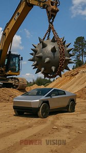 Cybertruck being crushed #tesla #asmr #satisfying #relaxing | Power Vision