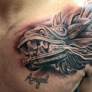 33 reactions | #customtattoo #customartist #aztec #aztectattoo #tattoo #tattoos #tattooed #tattooist #tattooideas #art #chicagoink #chicagoinktattoo #customink #ink #inked #inklife #inkedup #inkedmag #follow the #artist @true_artskin chicagoinktattoo.com/nestor ph. 773-777-9663 share with your friends. Thank you! @stencilstuff @h2oceanloyalty @h2oceanmodels @inkedmag @silverbackink @suicidegirls | Chicago Ink Tattoo & Body Piercing | Facebook