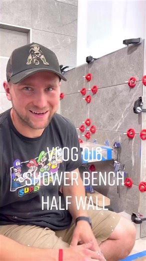 How to tile a half wall and shower bench. #howto #construction #DIY #Vlog #homeimprovement | Tools Idea