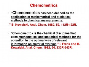 Chemometrics - SlideServe