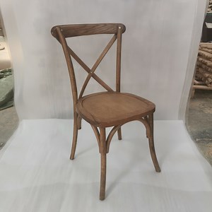 [Hot Item] White Brushed Oak Wood Cross Back Wedding Chair