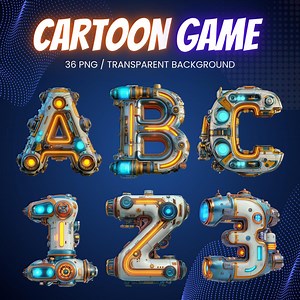 Alphabet numérique futuriste Tech PNG, téléchargement numérique de polices de science-fiction Cyberpunk