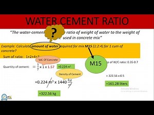How to calculate amount of water for concrete? |what is Water Cement Ratio?