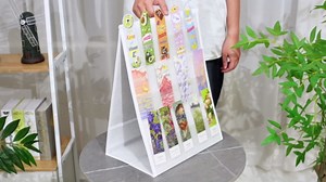 Faccito Bookmark Display Stand, Double Sided Portable Holder for Bookmarks, White Desktop Display Rack for Craft Fairs, Bookstores, Home Use, No Assembly Required