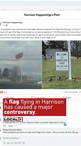 A new flag flying in Harrison has caused quite the controversy. Right off the busiest street in the city is a large confederate flag along with a sign that says "Welcome to Harrison, Ohio" with the name of Mayor Ryan Grubbs written underneath: http://tinyurl.com/3n565cse | LOCAL 12, WKRC-TV