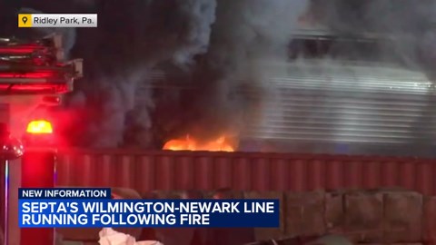 NTSB investigating after SEPTA train bursts into flames near station in Ridley Park, Pa.