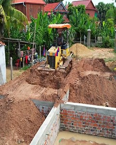 3.6K views · 85 reactions | Village Construction Begins! Komatsu Mini Dozer Pushing Soil for 5x9m House Foundation | Bulldozer Cambodia | Facebook