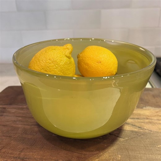 Medium Avocado Green Hand Blown Glass Bowl - Etsy