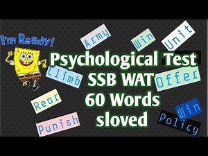 WORD ASSOCIATION TEST PRACTICE WAT PRACTICE SET WAT SSB PRACTICE WITH ANSWERS SSB INTERVIEW