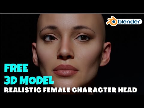 Free 3D Realistic Female Character Head HD Model for Blender/ ZBrush