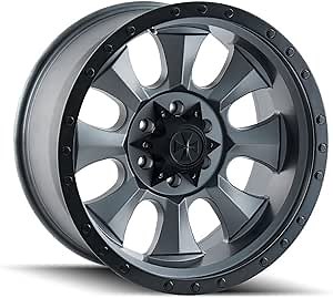 IRONMAN 20x9, Bolt Pattern: 5x5.5/, Offset: 18, MATTE GUNMETAL/BLACK BEADLOCK, set of 1