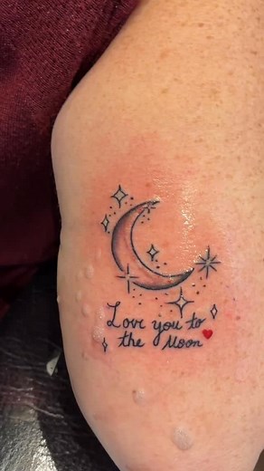 Mom tattoo for daughter by @musicktattoos #bodygraphicstattoo #bodygraphicsnj #moontattoo #momdaughtertattoo #njtattooartist #blackandgray thanks Mrs. Big Ed🙏🏼 | Scott Musick