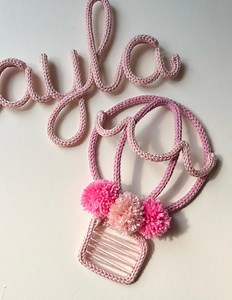 Knitted Wire Hot Air Balloon With Pom Poms - Nursery Decor - Etsy UK