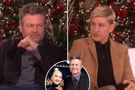 Blake Shelton calls Ellen DeGeneres out in awkward exchange as she quizzes him about proposing to Gwen Stefani
